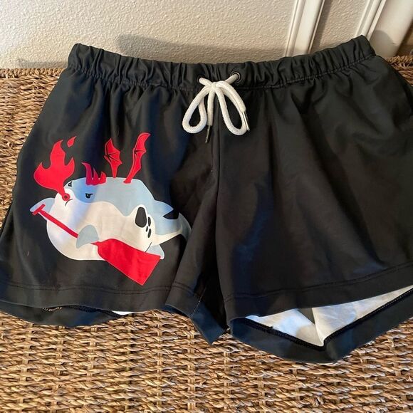 Custom FIRE BREATHING BLOWFISH Women’s Swim Shorts M/L - Picture 3 of 14